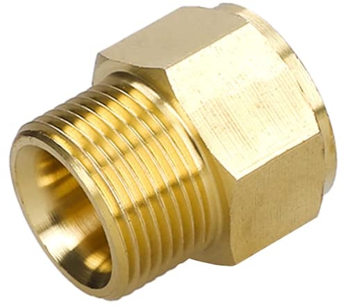 WESSPER Hochdruckreiniger Kupplung Messing Adapter M22 15 mm AG x M22 14/15 mm Innengewinde | Reduzierstück Fitting Gewindeadapter M22x1,5 Für Kärcher Hochdruckreiniger Lanze usw. | Verbindungsstücke