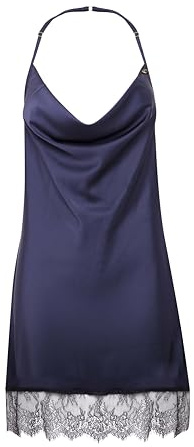 Lovehoney Lingerie Dark Orchid Navy Cowl Neck Chemise - Low Back with Adjustable Halterneck Straps