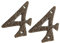 Hammer and Tongs - Rustic Iron Numeral - Number 4 - H70mm - Raw - Pack of 2