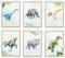 MeinBaby123® Dino Poster Kinderzimmer | Dinosaurier Wandbilder 6er Set DIN A4 | Bilder für Jungen und Mädchen | Babyzimmer Deko