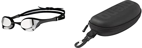 Unbekannt Arena Unisex – Erwachsene Cobra Ultra Swipe Brillen, Silver-Black, One Size & Swim Brillenetui, Brillenetui Hardcase, Brillenetui Hartschale, Schwarz