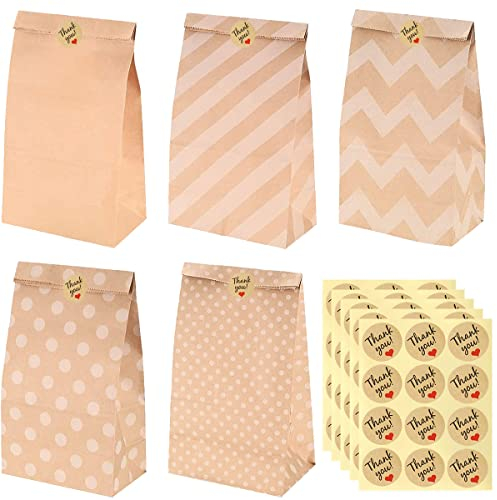 Geschenktüten,Papiertüten Klein,60 Stück Papiertüten Braun,Geschenktüten Papier,Butterbrottüten Süssigkeit Bag Zum Verpacken Geschenken Geburtstag Hochzeit Party Tüten Geschenktaschen