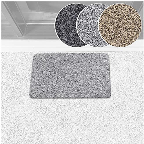ANRO Schmutzfangteppich Matte Teppich Läufer Flurläufer Bodenbelag Schmutzfangläufer Sauberlaufmatte Meterware Dover Grau 40x60cm
