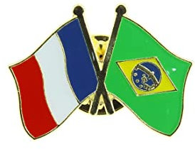 Clj Charles Le Jeune Pin's Drapeaux Jumelage France Brésil - Jumelage - qualité de finition - Epingle - Broche - Badge - Jumelage et Fraternité