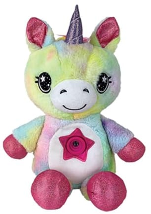 StarBelly DreamLites Regenbogen Einhorn 2022 – Kuscheltier Nachtlicht - Magischer Sternenhimmel-Projektor - Einschlafhilfe mit Regenbogenfarben & Sleep-Timer