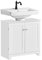 SoBuy Under Sink Bathroom Cabinet – Bathroom Storage Unit with Doors and Adjustable Shelf – MDF Under Sink Storage, suitable for Pedestal Sinks, White, 60x60x29cm, BZR18-II-W