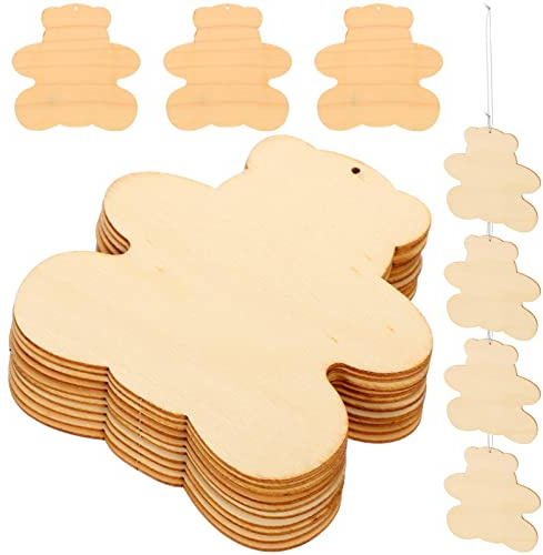 STOBOK Lot de 50 tranches de bois en bois pour travaux manuels, peinture et décorations de Noël 10 x 9 cm pour projets d'art et d'artisanat