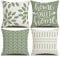 Homefeelzydys Kissenbezüge, Kissenbezüge 40 x 40 4er-Set Hellgrüns Quadrat Überwurf-Kissenbezug Kissenbezüge, 16 x 16 4 Stück für Terrasse Garten Blench Wohnzimmer Sofa Bauernhaus-Dekor