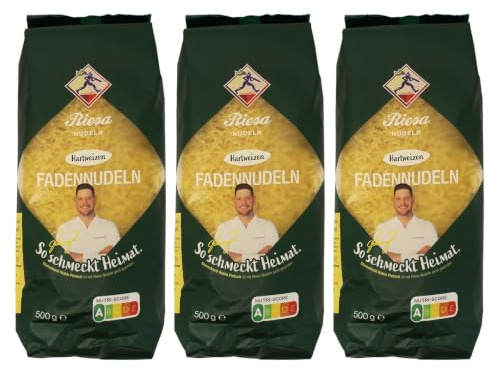 3er Pack Riesa Nudel Hartweizen Fadennudeln (3 x 500 g)