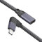 Rfeeuubft Right Angle USB C Extension Cable Short (1.6Ft), Braied &Aluminum USB-C 3.1 Male to Female Extension,Gen 2 10Gbps