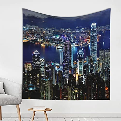 Allocs China-Hongkong Wandteppich, Wandbehang für Wohnzimmer und Schlafzimmer, Wandteppich, Dekoration, Hintergrund, 150 x 150 cm