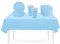 53PCS Light Blue Party Tableware Decorations for Kids Birthday, Disposable Tableware Set with Tablecloth, 7inch Paper Plates, Cups, Paper Napkins for Xmas Birthday Wedding Party Favor