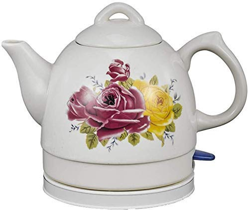 Bouilloires Bouilloire électrique en céramique Théière sans Fil, Théière-Carafe rétro 1L, Rapide 1000w (Couleur : C) Present