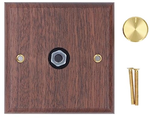 200 to 250V Brass Knob Dimmer Switch, Black Walnut Wood Dimming Switch for Home Light