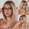 WOKESTAR Lange Gerade Perücken für Frauen mit Fransen, Layered Synthetic Blonde Farbe Perücken für Frauen