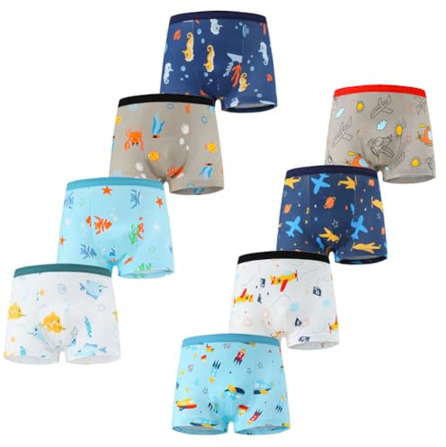 FedMois Boys Knickers Cotton Boxer Briefs Underpants Underwear 3-11 Years (Pack of 8)