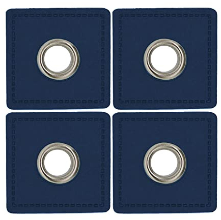 maDDma 4 Metall-Ösen Ösen-Patch auf Kunstleder 35x35mm Hoodies Taschen Ösenpatch, Farbwahl