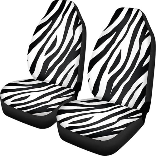 Kuiaobaty Zebra Streifen Front Paar Auto Sitzbezüge Auto Combo Universal Passformen, Tierhaut Druck Auto Dekor Zubehör Schutzverpackung