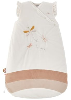 NOUKIE'S - Gigoteuse Hiver 0-6 Mois (70 cm) - Gigoteuse TOG 2 à 3,5 - Fermeture Zippée - Polyester/Coton - Blanc & Rose