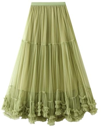 SRZYMJ Tüllrock Damen, Damen Tüllrock Falten Rock Höhe Taille A Line Mesh Freizeit Fashion Skirt Spitze Rock Midi Plisseerock Lässig Frühlingsrock Tutu Rock Petticoat Unterrock Faltenrock Rosa
