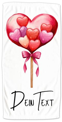 GRAZDesign Valentinstag Handtuch Badetuch mit Namen personalisiert Herz Duschtuch als Geschenk für Verliebte Paare - kuschelig weich - 140x70cm