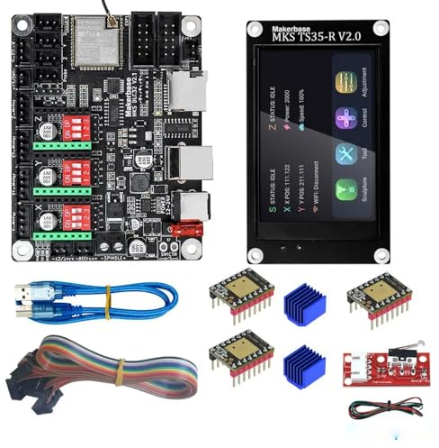 HANLEES Makerbase MKS DLC32 V2.1 Offline-Controller 32 Bit ESP32 WIFI GRBL TFT-Touchscreen für Desktop-Lasergravurmaschine (MKS DLC32-Set13)