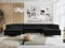 MKS MEBLE Sofa U-Form Schwarz, Wohnlandschaft U-Form, Sofa mit Schlaffunktion und Bettkasten, Schlafsofa mit Bettkasten, Couch mit Verstellbare Kopfstützen - Peter U - Schwarz Boucle