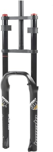 26 Inch Bike Suspension Forks 4.0 Fat Bike Straight Front Fork Downhill Mountain Bike Double Shoulder 1-1/8 Disc Brake Air Fork QR 140mm Travel Snow Beach E-Bike BMX 2850g,Black