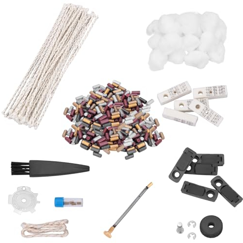 POFIBO Feuerzeug Zubehör Set für Benzin Feuerzeug, Reparaturteil Paket mit Feuersteinen, Watte, Docht, Dichtung, Filz, Bürste und Schraubendreher, NEWP-HUOJI0408