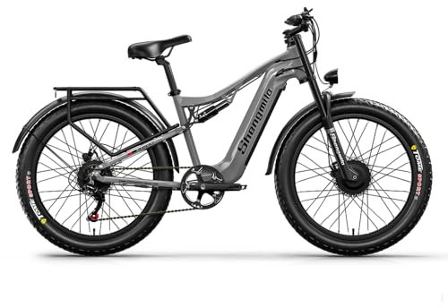 Shengmilo S600 Vélo Électrique Adulte Pneu Large 26 Pouces Tout Terrain Vélo Electrique Double Moteur Vélo de Montagne Electrique Batterie Lithium Amovible 48V * 1
