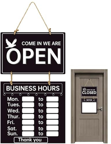 Offenes Geschäftsschild, Foto speichern. 56 x 24,8 cm „Open and Close“-Schild „Geschäftszeiten“-Schild „Grand Opening“-Dekoration „Grand Opening“-Schild „Grand Opening“-Luftballons „Business Hours“-Sc