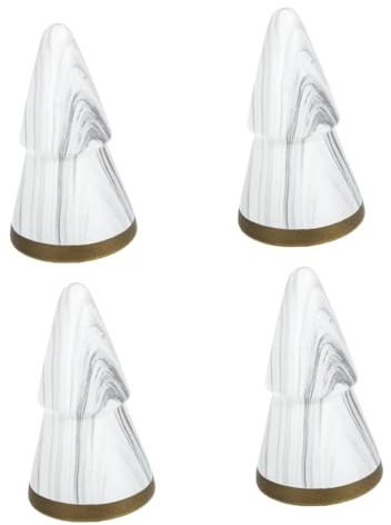 PRETYZOOM 4 Pz Albero di Natale in Ceramica Elementi di Arredo Porta TV Arredamento del Tavolo Ornamento del Desktop di Natale Figurina da Tavolo Dell'albero di Natale Bianca