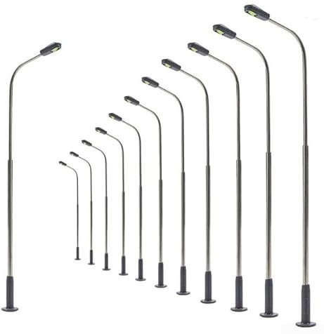 12 Stück Modelleisenbahn LED Laternen Laternen Lampen Straßenlaternen Messgerät Maßstab Modellzug Bonsai Dekor 3V 20MA Modell Außenlicht Modellbau Kit