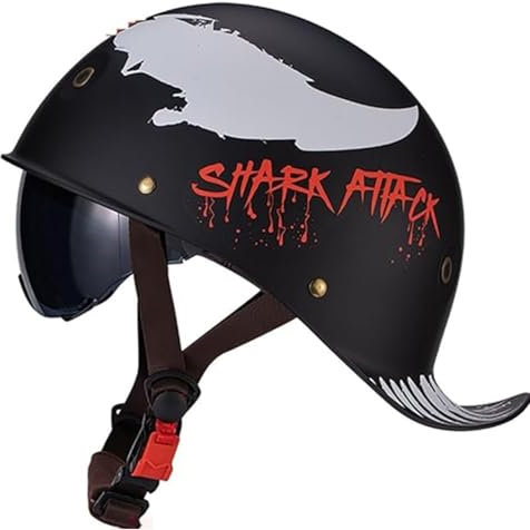 Oldtimer Motorradhelm Für Männer Und Frauen, Erwachsener Motorradhelm, Jet-Motorradhelm, Halb-Retro-Helm, Modische Baseballkappe, DOT D-zugelassen,M/(55~57cm)