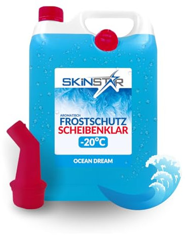 SkinStar Scheibenfrostschutz -20°C mit Duft | Effektiver Scheibenreiniger | Winter | Gebrauchsfertig | Frostschutzmittel Scheibenwaschanlage | Klare Sicht (10l, Ocean-Dream)