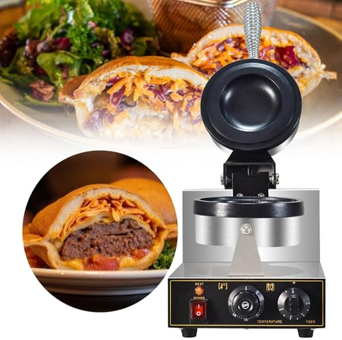 VNATWGOO 1300 W Kommerzieller UFO-Burgermaker, Panini-Maker Mit Beidseitiger Heizung Und Antihaftbeschichtung, Elektrische Waffel-Hamburger-Press-Backmaschine,110V