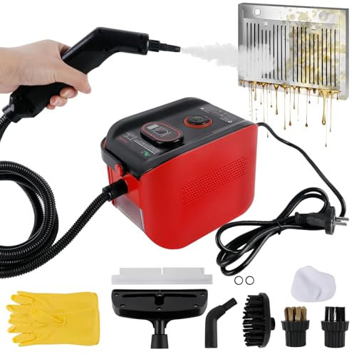 Nettoyeur Vapeur, 2500W,Multi-usage Nettoyant Vapeur, Nettoyeur à Vapeur Haute Température Sous Pression, 3 Niveaux de Réglage de L'affichage LED pour Papier Peint, Sol, Tapis