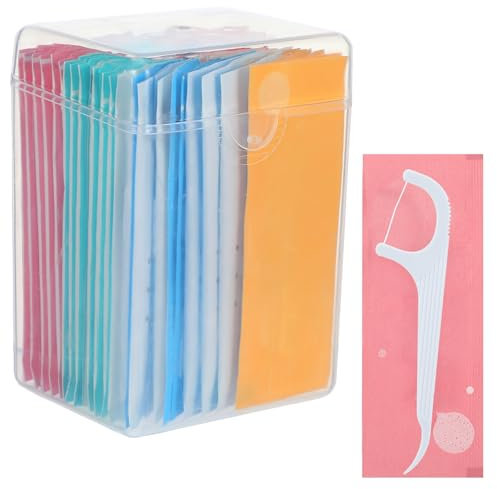 Gjinxi 50 unidades de palillos de hilo dental, empaquetados individualmente, para cuidado dental, para el cuidado del hilo dental, palillos de dientes, limpieza de los espacios interdentales