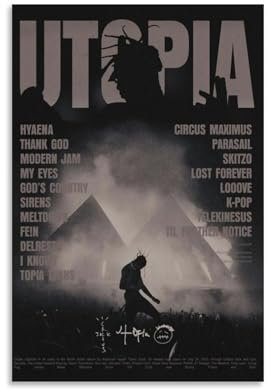 Hotoice Travis Poster Scott Rapper Musik Vintage Retro Cover Poster für Zimmer Ästhetische Leinwand Wandkunst Schlafzimmer Dekor 30 x 45 cm