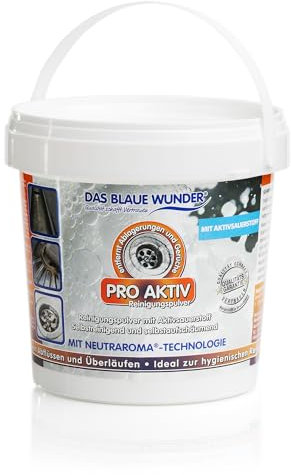 Das Blaue Wunder I Pro Aktiv Reinigungspulver I Schaum Booster I hygienische Reinigung von Abflüssen & Überläufen I mit Aktivsauerstoff I Toilette I Dusche (1 kg)