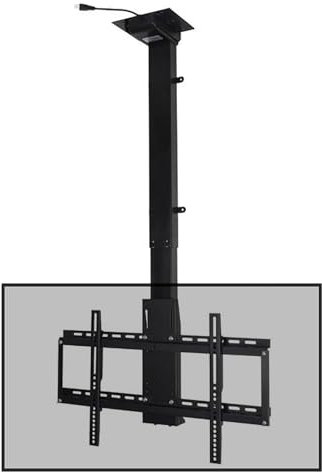 QICBYING Motorisierte Decken TV Halterung, Mit Fernbedienung TV Halterung, 360° Manuelle Drehung, Herunterklappbarer TV-Lift, Teleskopischer Elektrischer TV-Lift, Passend Für 32-75 Zoll TV Ständer