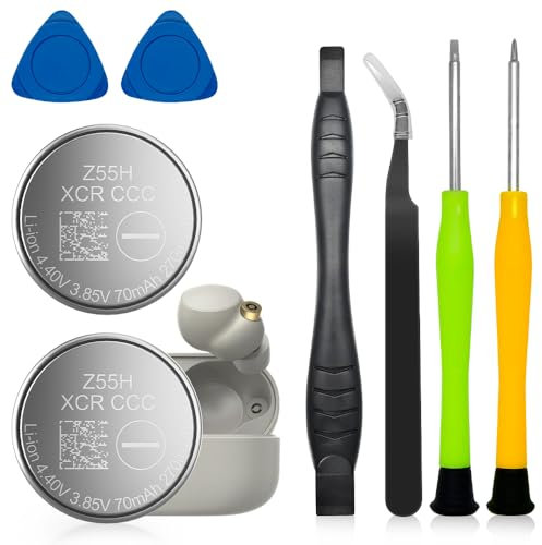 BOANV 2 Piles Z55H, Mise à Niveau en 2025, Batterie Z55H compatibles avec WF-1000X WF-1000XM4 WF-1000XM3 WF-SP900 WF-H800 WF-SP700N WF-XB700 WF-C700N WF-C500 WI-SP600N WI-C600N 00N avec adhésif