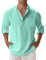 L’Affare Lampo di Oggi Camicia Lino Uomo Coreana Slim Fit Camicie Estive Manica Lunga Casual Magliette Traspirante Leggera Spiaggia Top Elegante Hawaiana Primavera