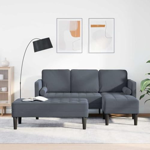 HETFTJN 3-Sitzer Outdoor Schlafsofa Dunkelgrau 173x131x67 cm Samtbezug Robustes Gewebe Modernes Design für Wohnzimmer Terrasse Balkon Garten