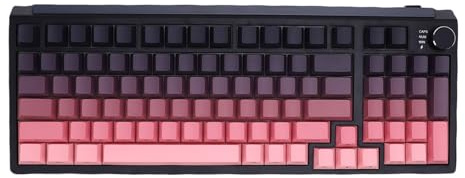 XUMIUZIY Wireless Mechanical Keyboard, 98 Keys 75% Hot Swappable Custom Keyboard with RGB Backlit, Bluetooth 2.4G USB C Connection, Sound Dampening, for PC, Tablet (Black Pink)