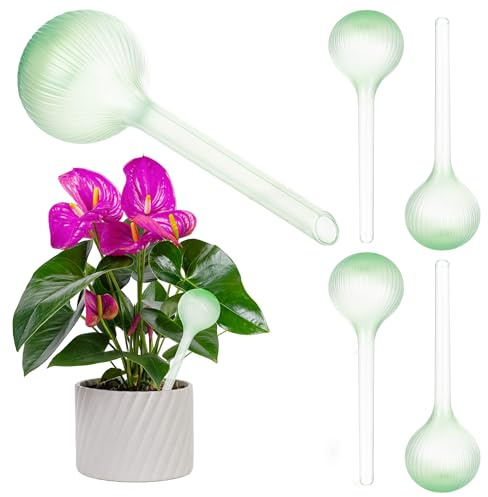 KADAX Bewässerungskugeln 400ml für Pflanzen, 4er Set, automatische Pflanzenbewässerung, Topfpflanzen Selbstbewässerung, Wasserkugeln aus Kunststoff (Grün)