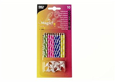 14952 - PAPSTAR - 10 Magic-Kerzen mit Halter 6 cm