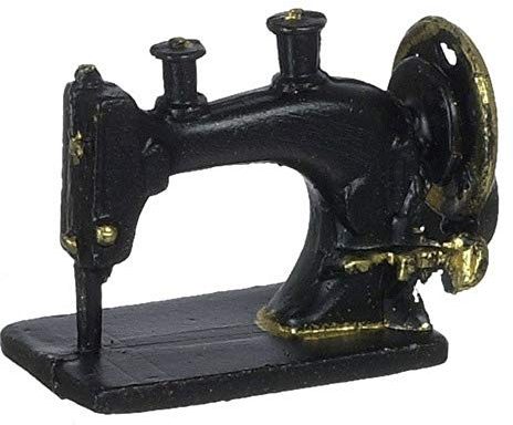 Melody Jane Puppenhaus Zubehör Miniatur Nähmaschine Schwarz 61
