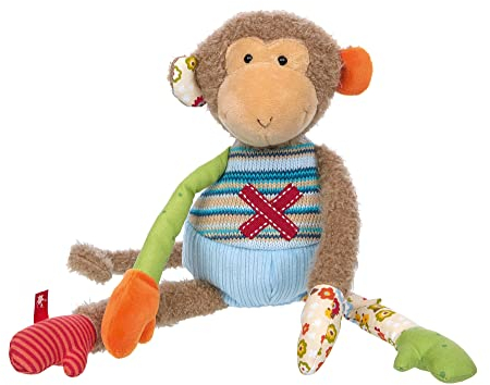 SIGIKID 38218 Äffchen Patchwork Sweety Mädchen und Jungen Kuscheltier empfohlen ab Geburt mehrfarbig