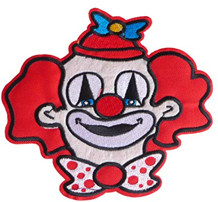 Bügelbild Clown 15x13cm Clowngesicht Applikation Karneval Kostüm Fasching